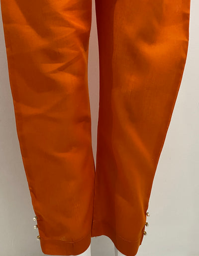 Orange straight leg with pearls - Sadaf’s Collection