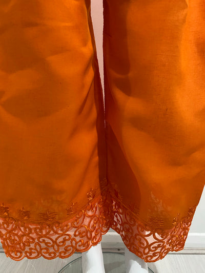 Orange trousers with lace - Sadaf’s Collection