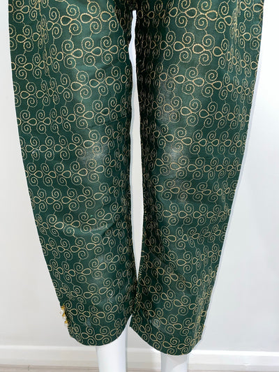 Green embroidered trousers - Sadaf’s Collection