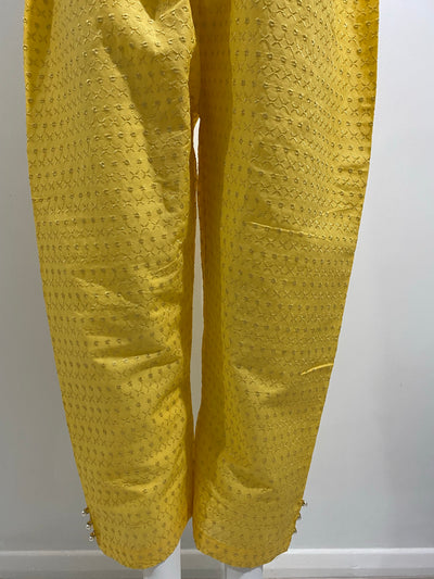Yellow embroidered trousers - Sadaf’s Collection