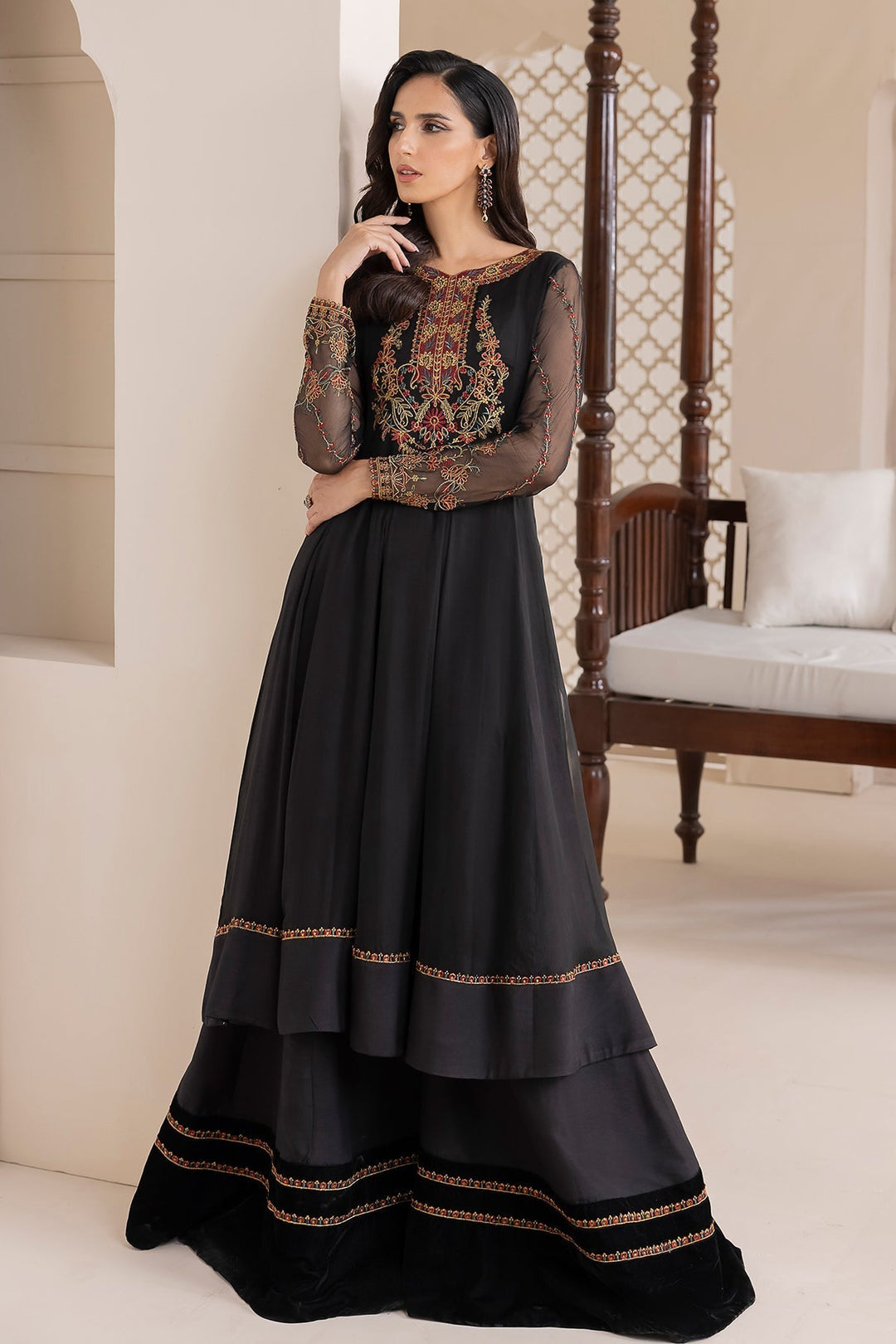 sachin and babi light blue dress Baroque | Lawn Collection 24 | UF-566 main image 1