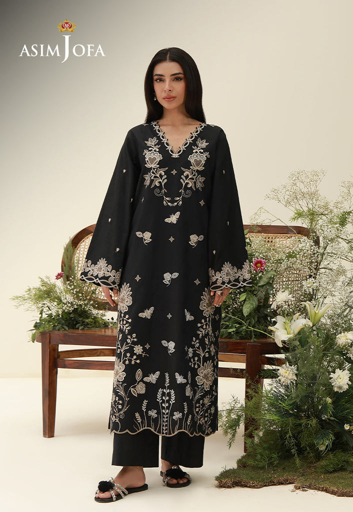asim jofa black dress AJAB-25 EMBROIDERED CHIFFON 3 PCS main image 0