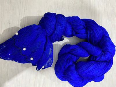 Bright blue crinkle dubatta - Sadaf’s Collection
